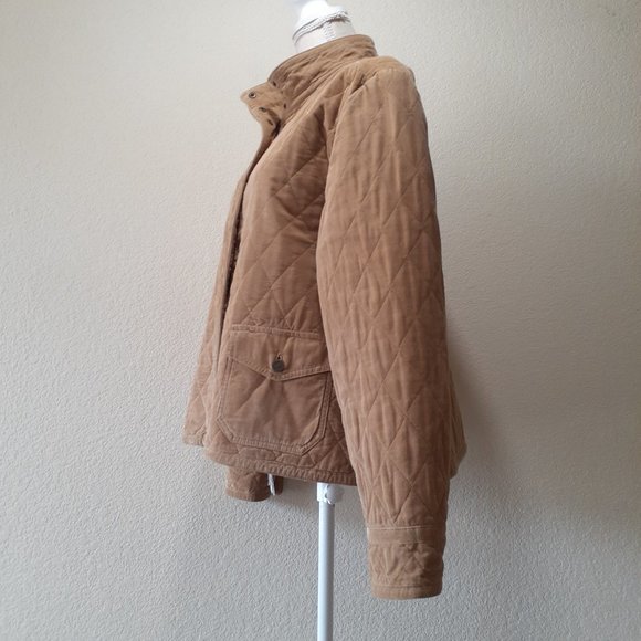 Eddie Bauer Tan Quilted Jacket with Orange Lining - Picture 5 of 14